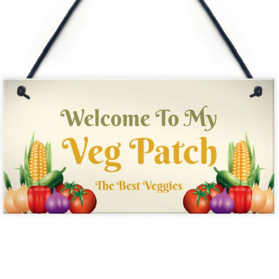Red Ocean Novelty Vegetable Patch Sign Garden Sign Allotment Garden Shed Greenhouse Signs from B&Q
