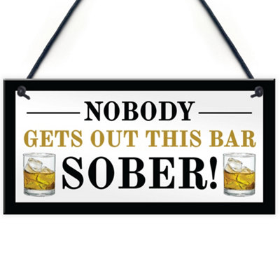 B&Q -  Novelty Home Bar Sign Funny Garden Pub Plaque Gift Man Cave Sign