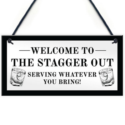 B&Q -  Funny Sign For Home Bar Novelty Bar Signs And Plaques Man Cave Pub Decor Gifts
