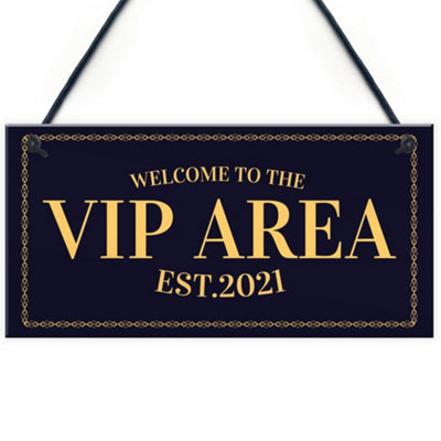 Red Ocean Vip Area Home Bar Sign Novelty Garden Bar Signs Man Cave Decor Signs from B&Q
