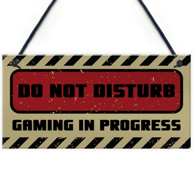 Red Ocean Do Not Disturb Gaming Sign Hanging Gaming Room Sign For Man Cave Gamer Room from B&Q