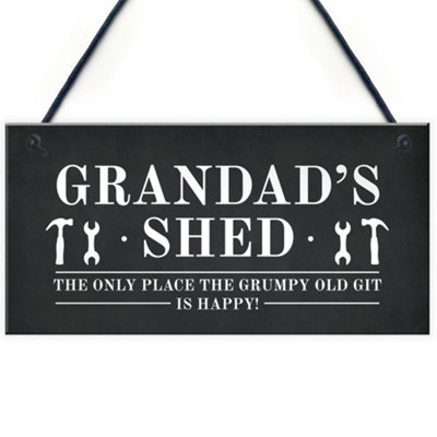 Red Ocean Funny Grandads Shed Sign Hanging Garden Man Cave Plaque Fathers Day Gift For Him from B&Q