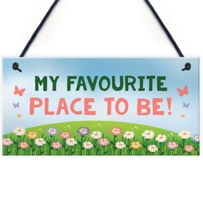 Red Ocean Hanging Garden Signs My Favourite Place Summerhouse Sign Mum Nan Gift from B&Q
