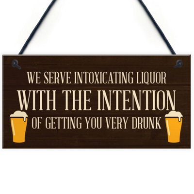 Red Ocean Rude Bar Sign Hanging Funny Garage Pub Shed Man Cave Garden Sign Gift from B&Q