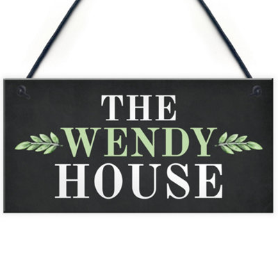 Red Ocean The Wendy House Hanging Summer House Garden Shed Decor Sign Home Gifts from B&Q