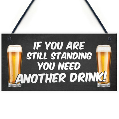 Red Ocean Funny Humour Home Bar Sign Hanging Man Cave Sign Joke Pub Garden Sign Gift from B&Q