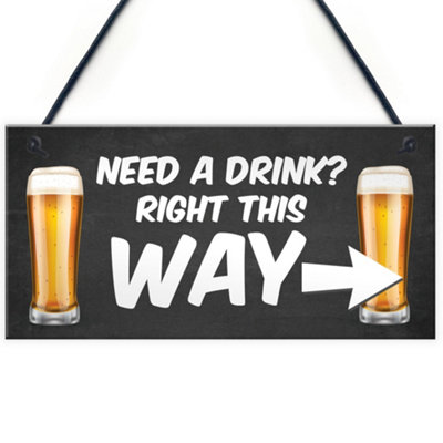 B&Q -  Novelty Bar Decor Signs Hanging Home Bar Man Cave Pub Garden Bar Decor Signs