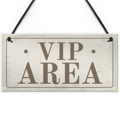 Red Ocean Hanging Vip Area Bar Sign Novelty Home Bar Garden Signs Funny Home Decor Gifts from B&Q