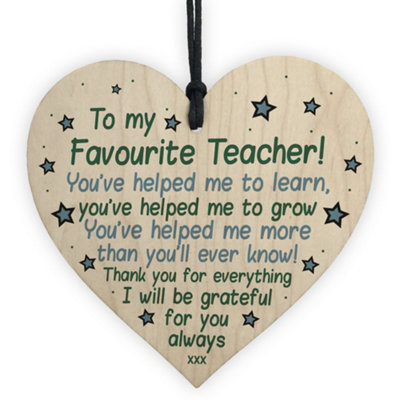 Red Ocean Teacher Gifts Poem Special Thank You Gift For Nursery Teacher Assistant Heart Keepsake from B&Q