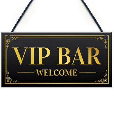 Red Ocean Welcome Vip Bar Signs For Home Bar Hanging Pub Decor Garden Bar Signs Plaques from B&Q