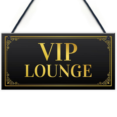 Red Ocean Vip Lounge Hanging Sign For Home Bar Novelty Man Cave Pub Garden Shed Signs from B&Q