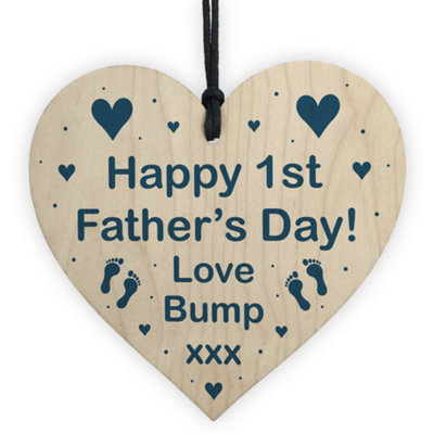 Red Ocean Novelty 1St Fathers Day Gift From Bump Hanging Heart New Daddy Gift Keepsake from B&Q