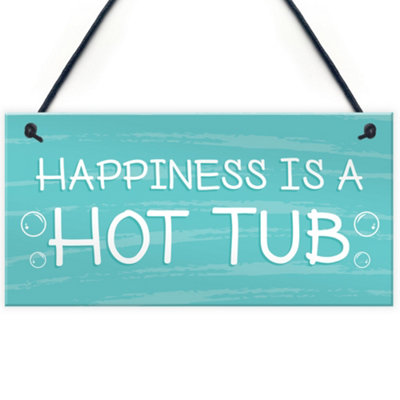 Red Ocean Novelty Hot Tub Sign Hanging Garden Summerhouse Plaque New Home Gifts Shed Plaque from B&Q