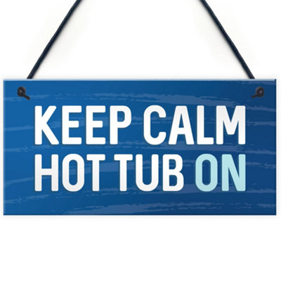 Red Ocean Hot Tub Sign Novelty Garden Summerhouse Plaque New Home Gifts Shed Plaque from B&Q