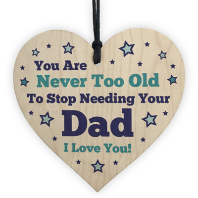 Red Ocean Dad Gift For Birthday Fathers Day Wood Heart Thank You Gift For Him Keepsake from B&Q