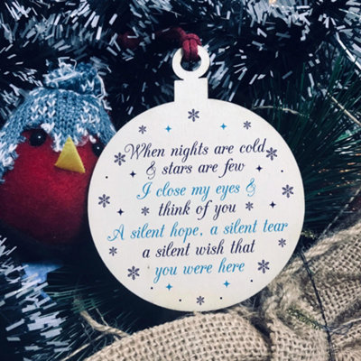 Red Ocean Memorial Plaque For Mum Dad Nan At Christmas Wood Bauble from B&Q