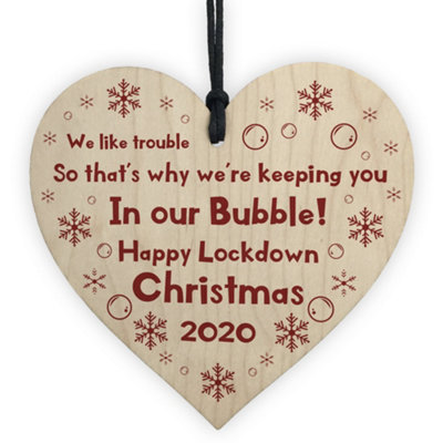 Red Ocean In Our Bubble Funny Quarantine Lockdown Gift Christmas Bauble Keepsake from B&Q