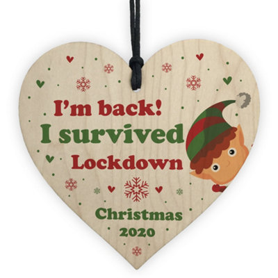 Red Ocean Funny Lockdown Sign Christmas Decoration Christmas Gift For Daughter Son Elf Sign from B&Q