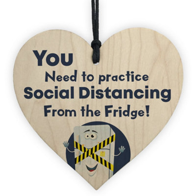 Red Ocean Funny Quarantine Lockdown Gifts Wooden Heart Sign Christmas Gift For Him Her from B&Q