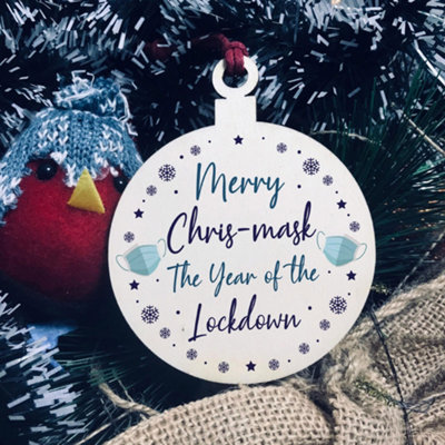 Red Ocean Funny Year Of The Lockdown Christmas Tree Decoration Family Gift Plaque from B&Q