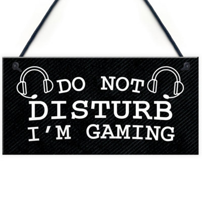 Red Ocean Gaming Do Not Disturb Sign Plaque Boys Bedroom Sign Gamer Gift For Son Brother from B&Q