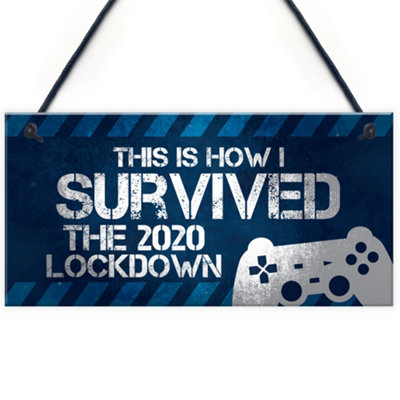 Red Ocean Funny Gaming Lockdown Sign Novelty Christmas Gift For Son Brother Dad Gamer from B&Q