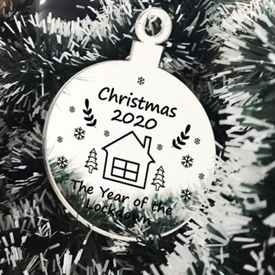 Red Ocean Christmas 2020 Engraved Bauble Lockdown Gift Christmas Tree Decoration Family Gift from B&Q