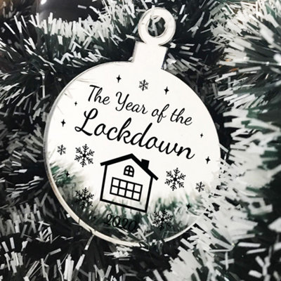 Red Ocean Year Of The Lockdown Gift Engraved Mirror Bauble Christmas Tree Decoration Family Gift from B&Q