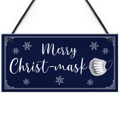 Red Ocean Funny Merry Christmas Sign Lockdown Quarantine Gift Christmas Decoration Family Gift from B&Q