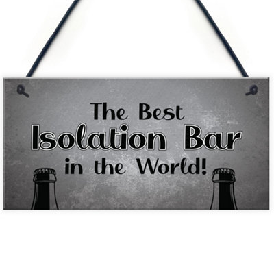 Red Ocean Lockdown Bar Isolation Bar Funny Home Bar Man Cave Garage Sign Gift from B&Q