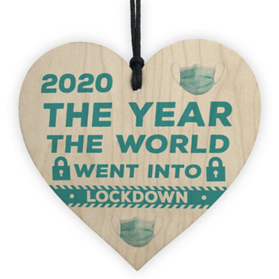Red Ocean Wooden Heart Christmas Decoration Lockdown Gift Memory Family Gift Home Decor from B&Q