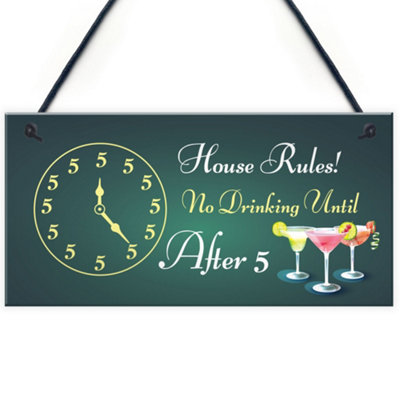 Red Ocean Funny Bar Sign Home Bar Pub Kitchen Hanging Sign Gin Wine Gift Lockdown from B&Q