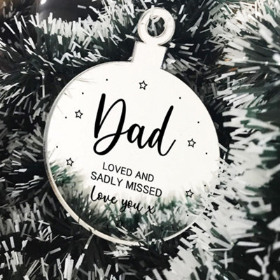 Red Ocean Dad Memorial Gift Engraved Hanging Bauble In Memory Plaque from B&Q