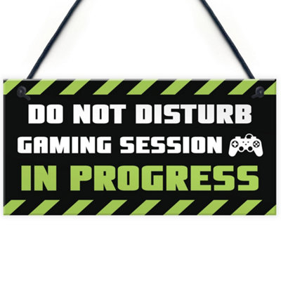 Red Ocean Gaming Room Sign Do Not Disturb Novelty Boys Bedroom Sign Gamer Gift For Him from B&Q