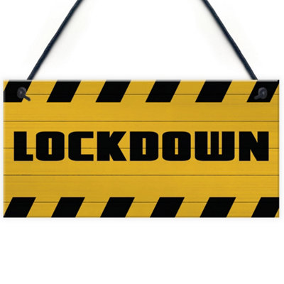 Red Ocean Lockdown Sign Warning Plaque Home Decor Bar Man Cave Sign Home Decor from B&Q