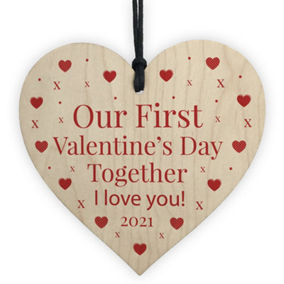 Red Ocean Our First Valentines Day Together 2021 Gift For Boyfriend Girlfriend Keepsake from B&Q