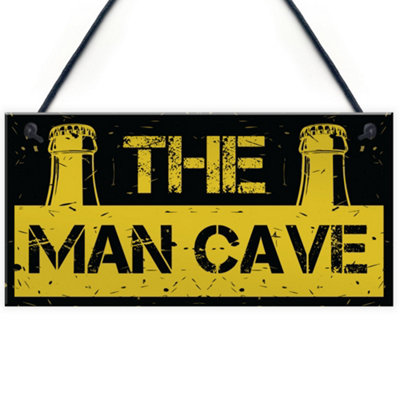 B&Q -  Rustic The Man Cave Sign Garage Shed Plaque Funny Gift For Him Men Keepsake