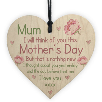 Red Ocean In Memory Plaque For Mum On Mothers Day Wooden Flower Memorial Gift For Mum from B&Q