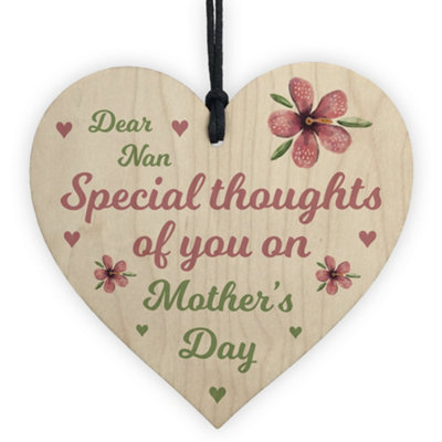 Red Ocean Nan Mothers Day Gift Wooden Heart Plaque Keepsake Mother's Day Gift For Nan from B&Q