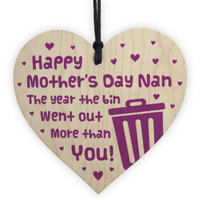 Red Ocean Mothers Day Wood Heart Gift For Nan Novelty Mother's Day Gift For Her Nanny Nan from B&Q