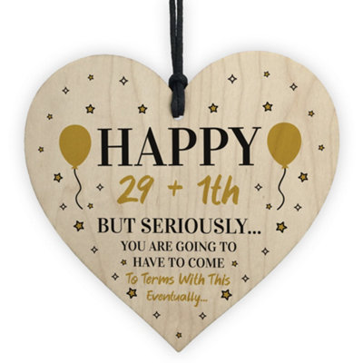 Red Ocean 30Th Birthday Funny Gift For Men Women Him Her Novelty Wooden Heart Gift For Friend from B&Q
