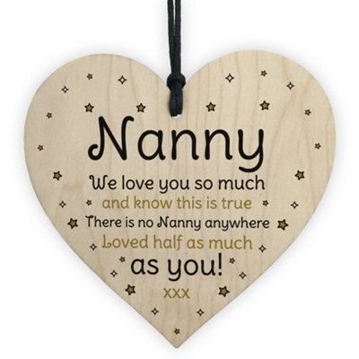 Red Ocean Nanny Gifts For Mothers Day Birthday Novelty Wooden Heart Gift For Her Nanny from B&Q