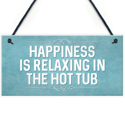 Red Ocean Chic Hot Tub Sign For Garden Summerhouse Funny Quote Hot Tub Accessories New Home Gift from B&Q