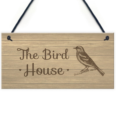 B&Q -  The Bird House Sign Garden Shed Summerhouse Sign Home Gift For Mum Nan