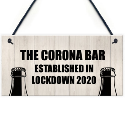 Red Ocean Funny Bar Sign For Garden Man Cave Home Bar Lockdown Corona Bar Gift from B&Q