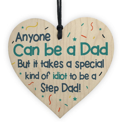 Red Ocean Novelty Step Dad Gifts For Fathers Day Gifts Funny Gift Ideas Wooden Heart Sign from B&Q
