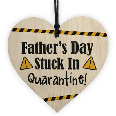 Red Ocean Funny Fathers Day Gift Lockdown Quarantine Gift Wood Heart Gift For Dad Joke Gift For Him from B&Q