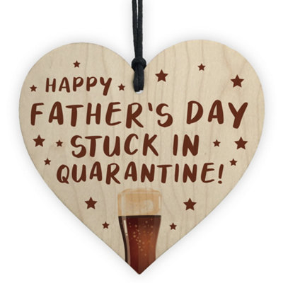 Red Ocean Funny Fathers Day Gift Quarantine Gifts Wooden Heart Gift For Dad Novelty Gifts For Him from B&Q