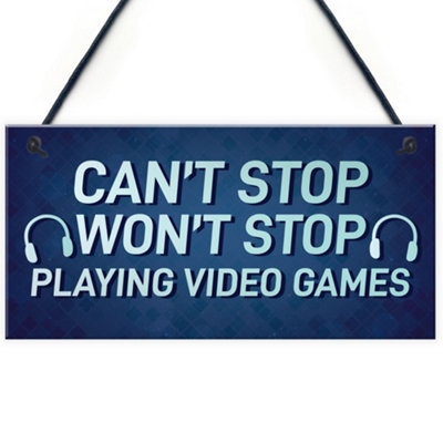 Red Ocean Funny Gaming Sign For Son Brother Dad Hanging Bedroom Sign Gamer Gift from B&Q