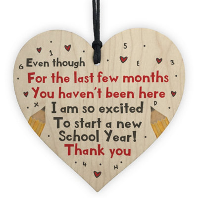 Red Ocean Wooden Heart Gift For Teacher Back To School Gifts Teacher Assistant Thank You Gifts Quarantine Lockdown Gifts from B&Q